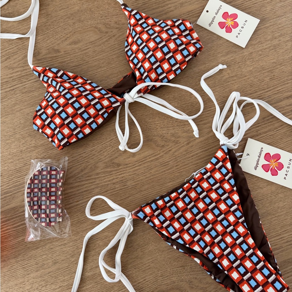 Dippin' Daisy’s x Pacsun Brown Bondi Tie Side Bikini Set